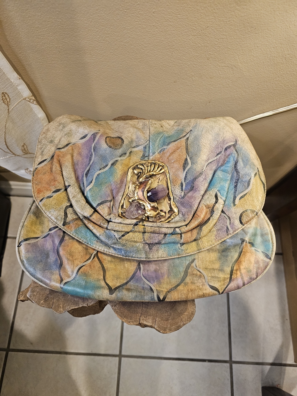 Vintage 70s Carvalhu Rio Brutalist Wearable Art Bag Rare Find!